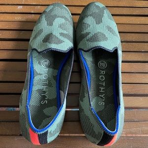 Rothy’s Olive Camo Loafers, size 6, EUC